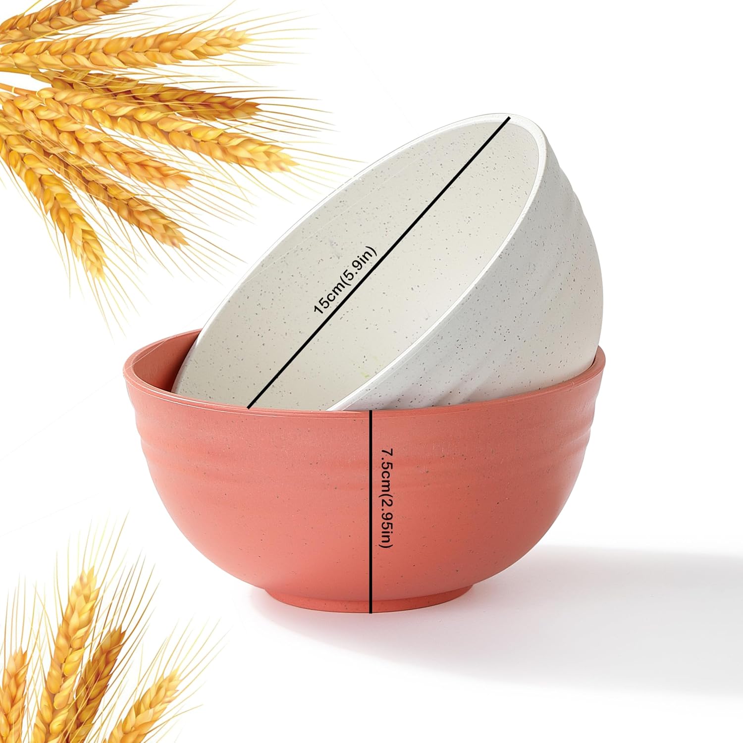 8PCS Cereal Bowl  Ohola Unbreakable Wheat Straw Cereal Bowls  Microwave & Dishwasher Safe Kitchen Bowls for Cereal  Snack  Soup  Salad and Rice  MultiColors  BPA Free  26oz (Ser of 8)